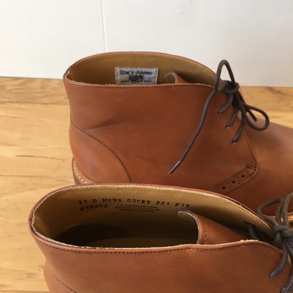 Stacy Adams Brown Leather Chukka Boot 11 D Lace Up Goodyear Welted - Picture 6 of 7